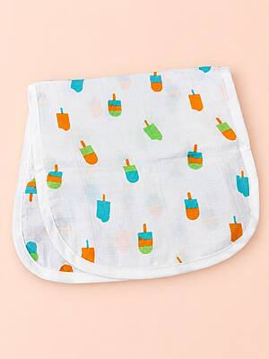 Premium XL 4-Layer Muslin Burp Cloth- 60 x 30 cm - Mazhalai Vannam (Pack of 1)