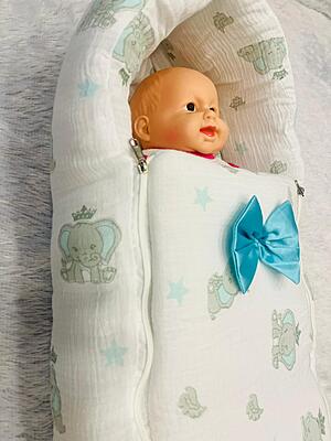 Pure Nest - Crinkled Muslin 3-in-1 Baby Bed, Sleeping Bag & Carry Nest