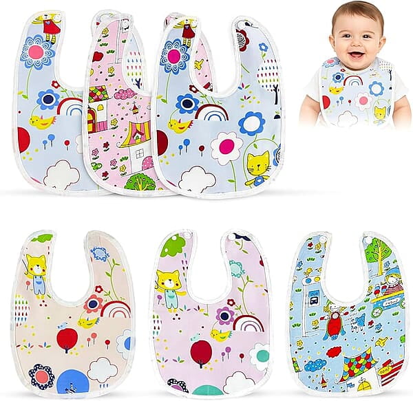 Premium 6-Piece Waterproof Baby Bib Set Premium 6-Piece Waterproof Baby Bib Set