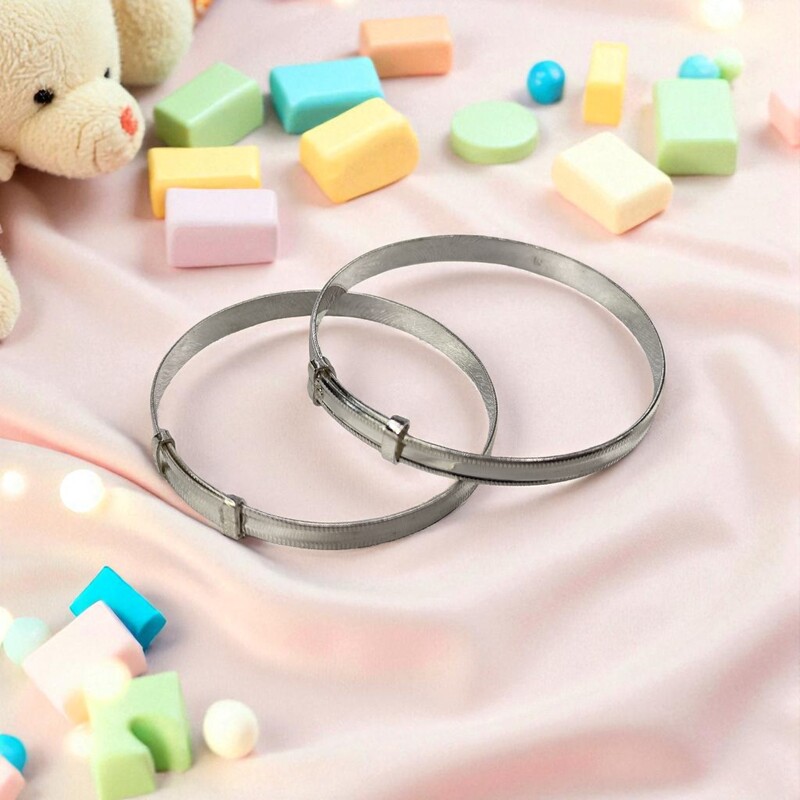 Baby Adjustable Bangle in Pure 925 Silver | Newborn & Kids Kada | Pure Sterling Silver Bangle (2nos) Baby Adjustable Bangle in Pure 925 Silver | Newborn & Kids Kada | Pure Sterling Silver Bangle (2nos)
