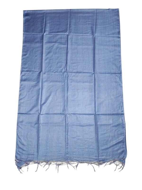 Baby Blue Solid Cotton Silk Dupatta for Women