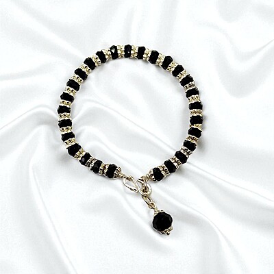 Baby Black Beads Bracelet in Pure 925 Silver Baby Black Beads Bracelet in Pure 925 Silver