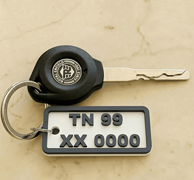 Back Number Plate Kechain