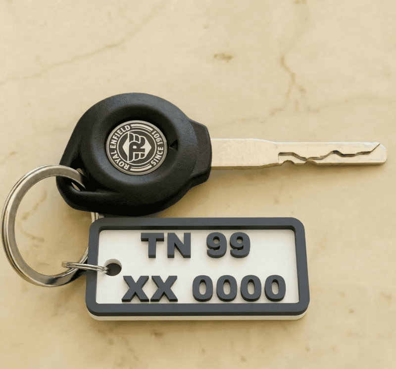 Back Number Plate Kechain
