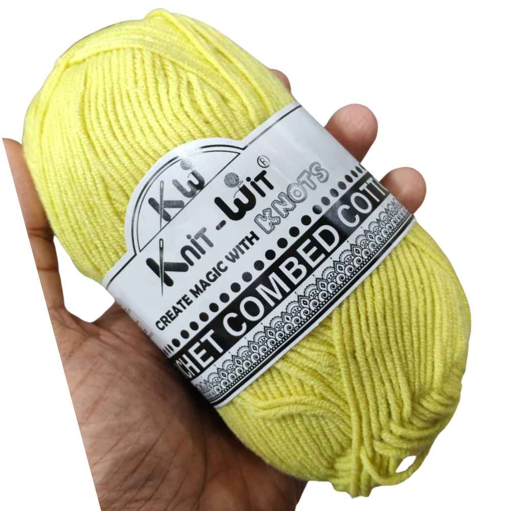 Crochet Combed Cotton Yarn 64 Lite Lime Green Crochet Combed Cotton Yarn 64 Lite Lime Green