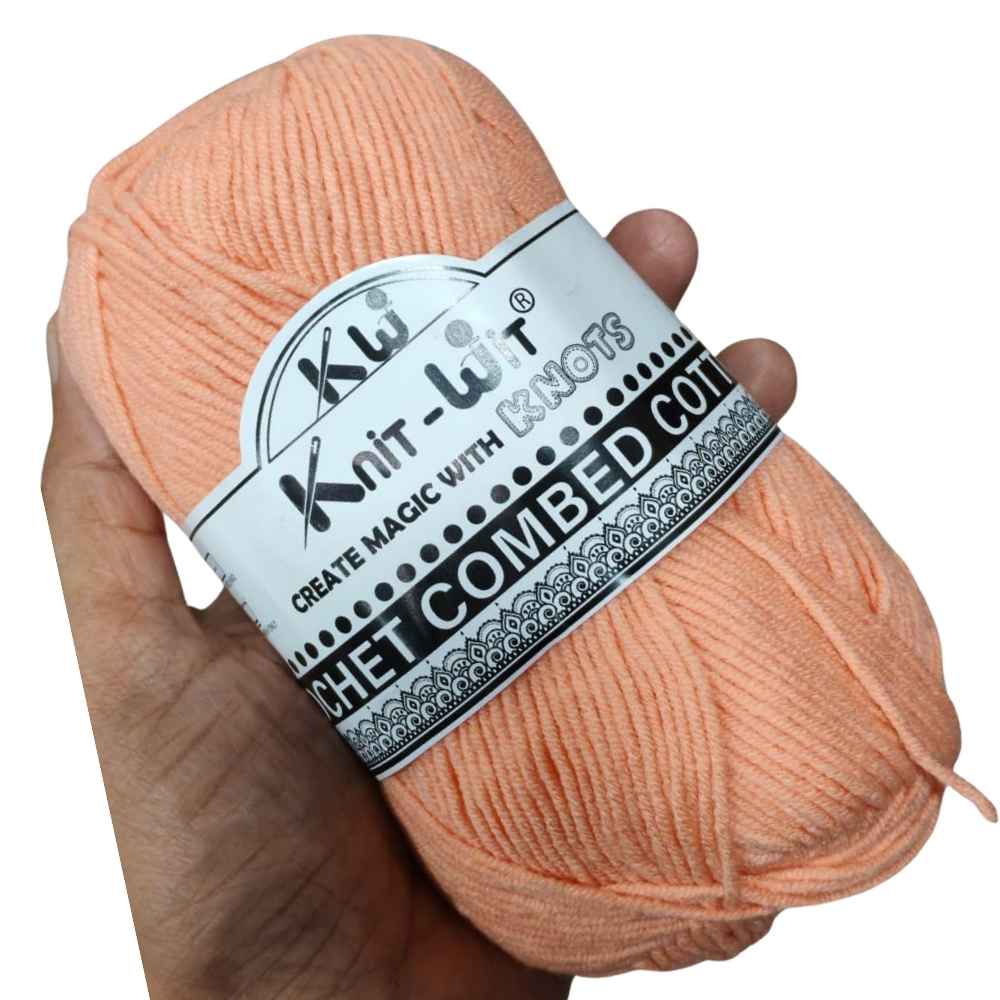 Crochet Combed Cotton Yarn 62 Orange Peach Crochet Combed Cotton Yarn 62 Orange Peach