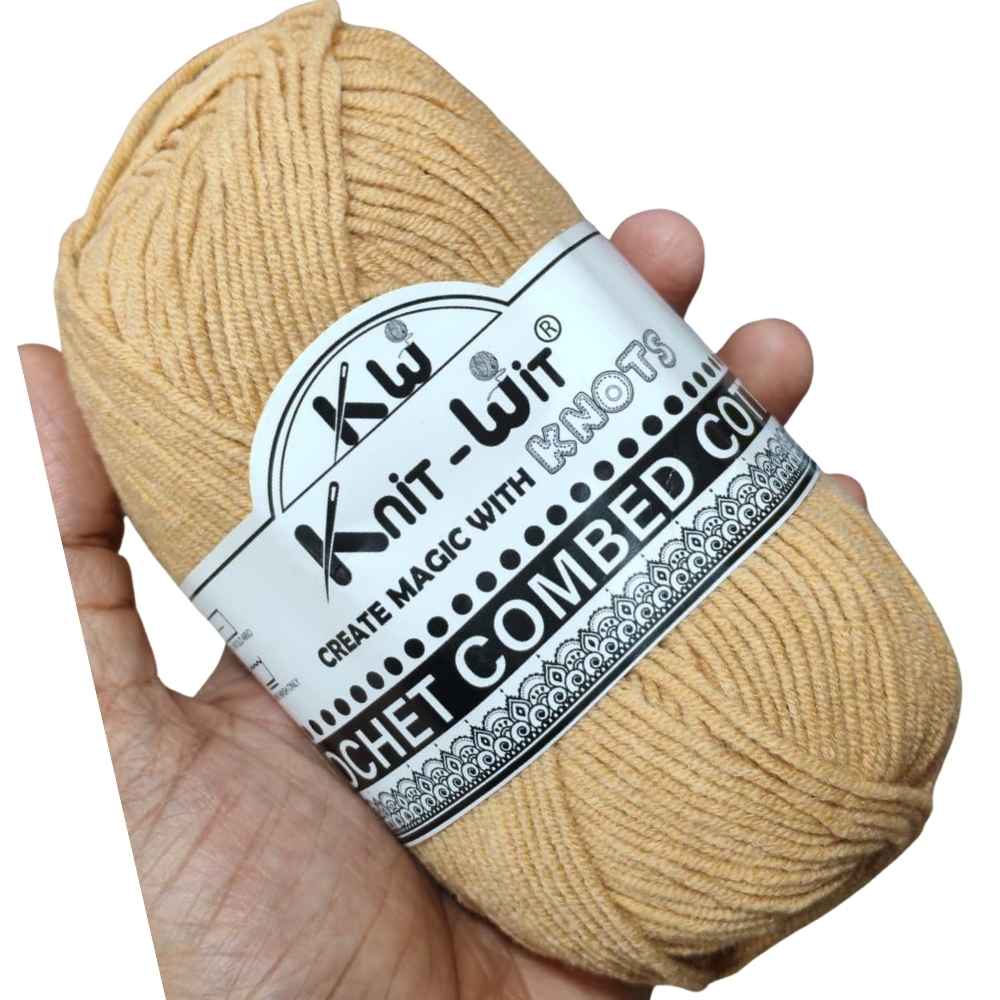 Crochet Combed Cotton Yarn 65 Dark Chikku Crochet Combed Cotton Yarn 65 Dark Chikku