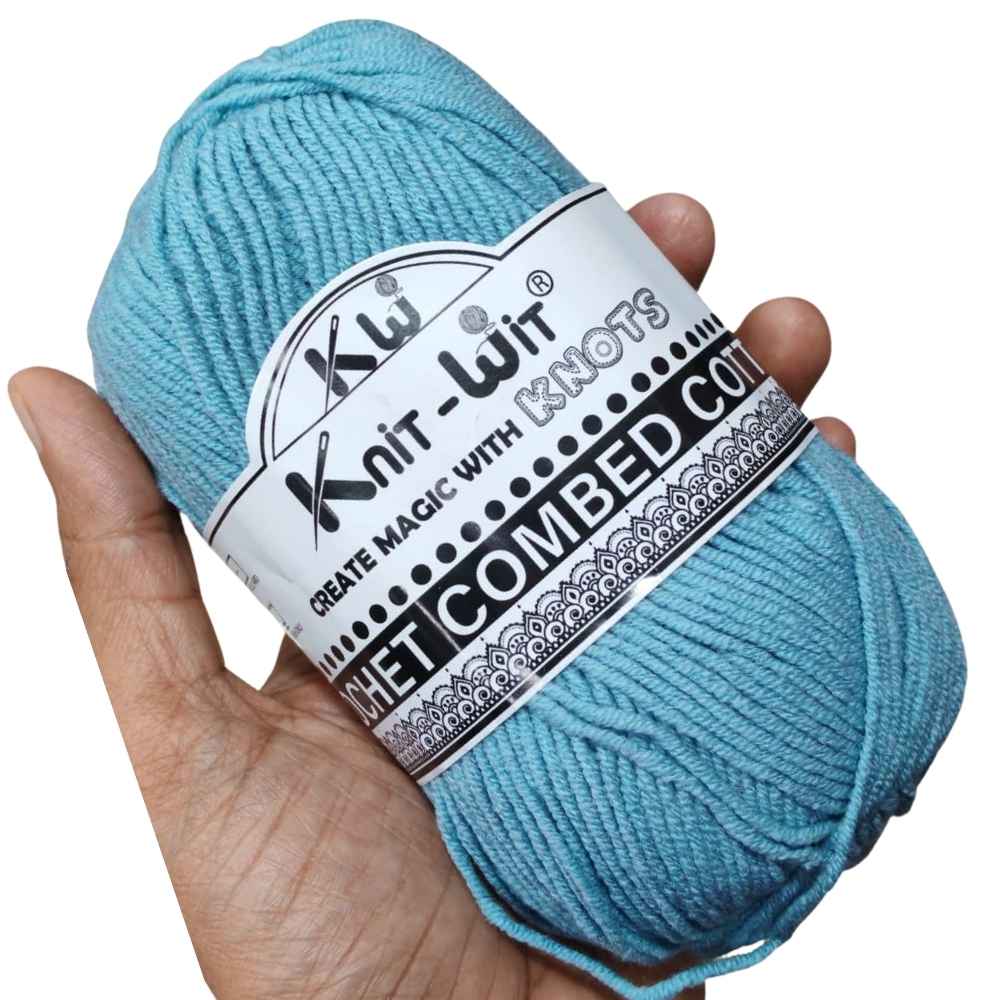 Crochet Combed Cotton Yarn 48 Denim Blue Crochet Combed Cotton Yarn 48 Denim Blue