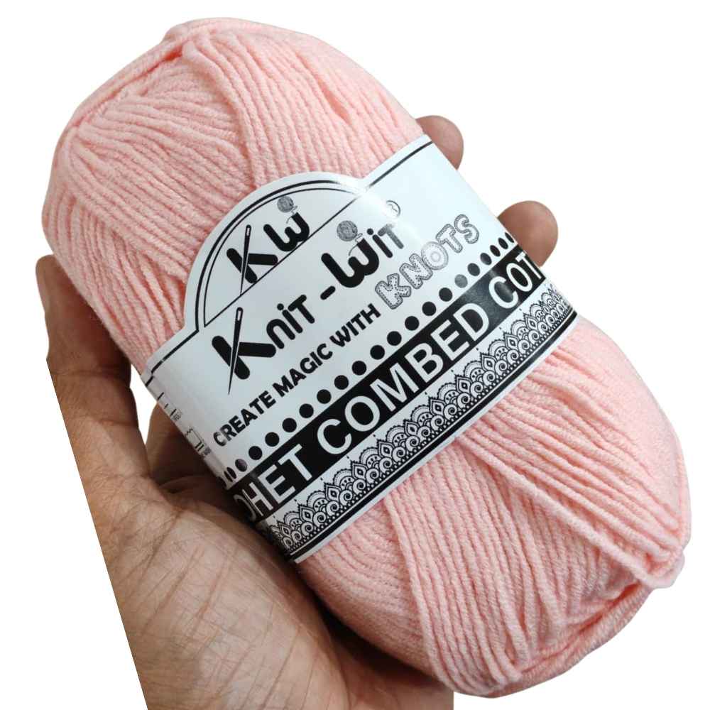 Crochet Combed Cotton Yarn 63 Lite Peach Crochet Combed Cotton Yarn 63 Lite Peach