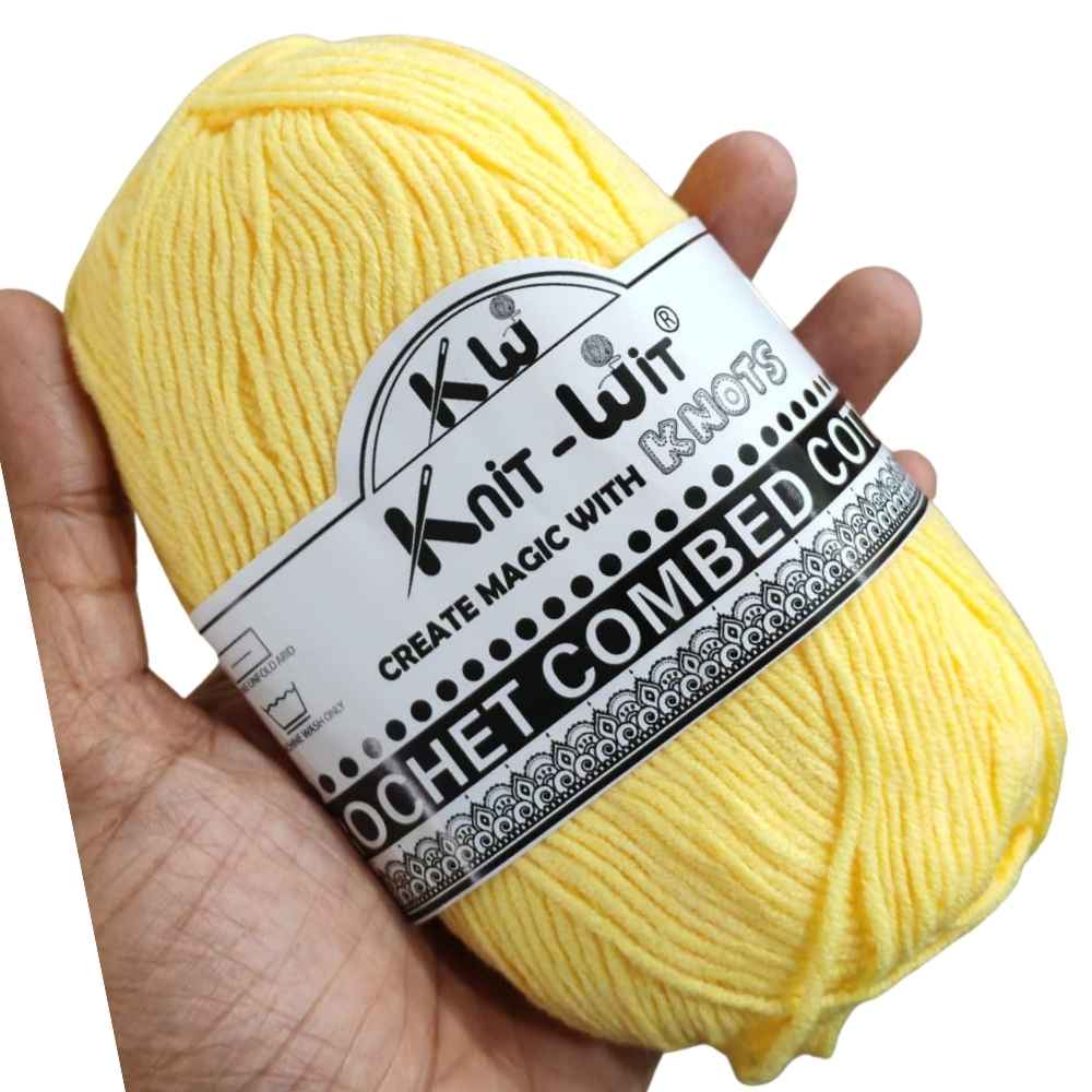 Crochet Combed Cotton Yarn 66 Yellow Crochet Combed Cotton Yarn 66 Yellow