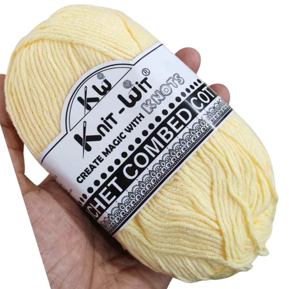Crochet Combed Cotton Yarn 06 Corn Yellow Crochet Combed Cotton Yarn 06 Corn Yellow