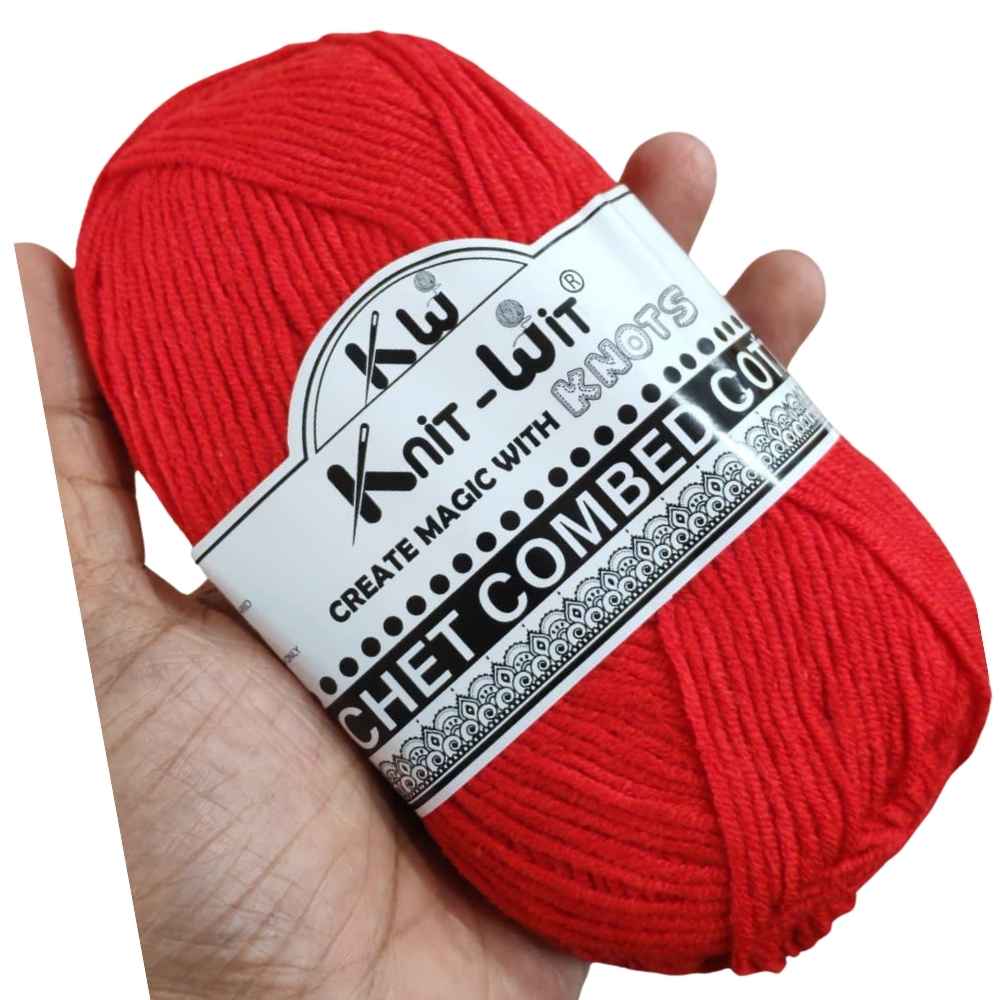 Crochet Combed Cotton Yarn 72 Chili Red Crochet Combed Cotton Yarn 72 Chili Red