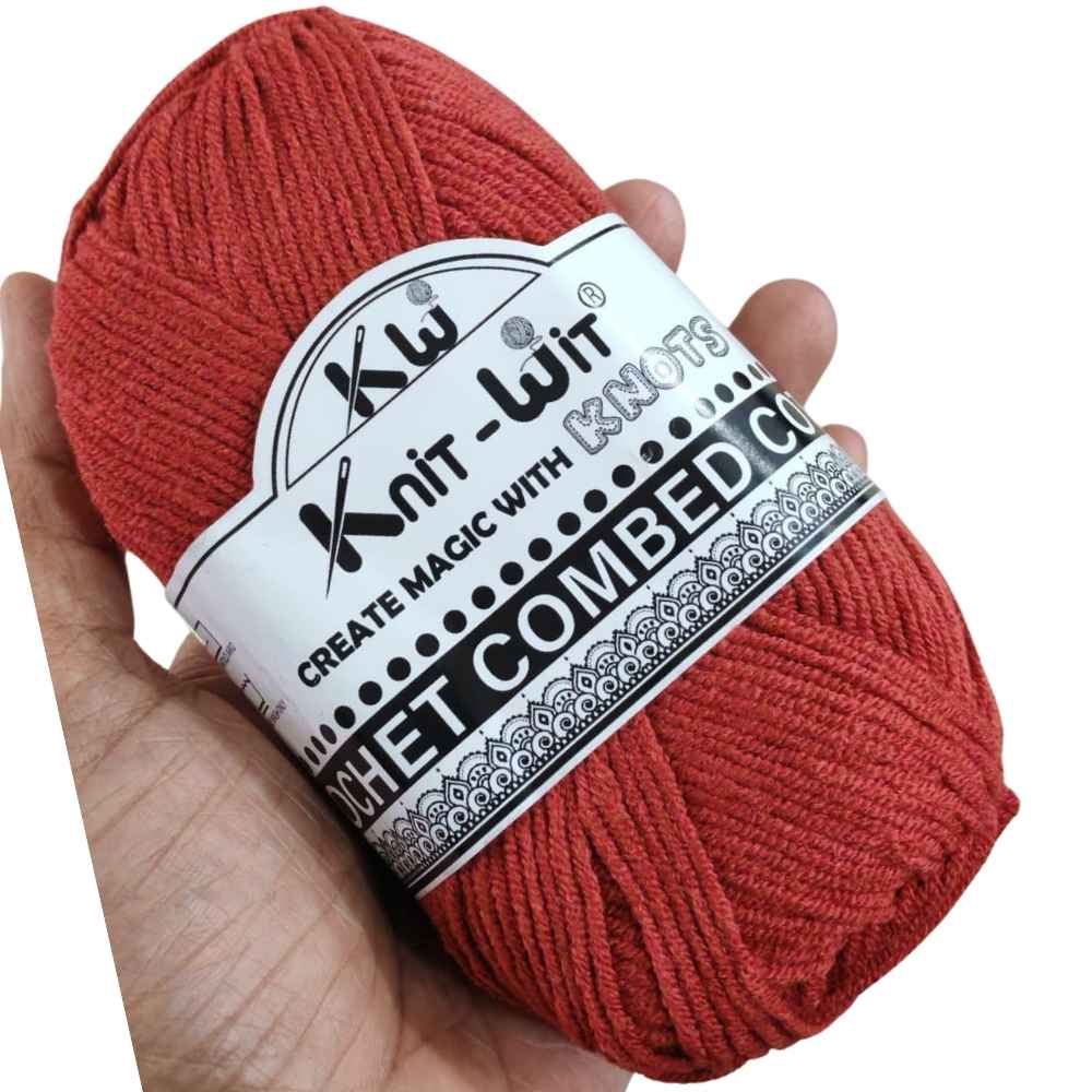 Crochet Combed Cotton Yarn 74 Brick Red Crochet Combed Cotton Yarn 74 Brick Red