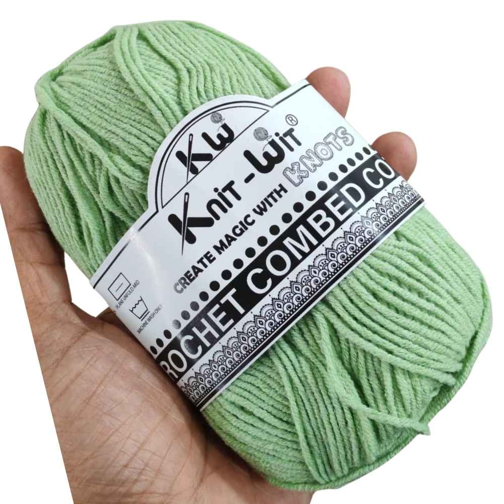 Crochet Combed Cotton Yarn 31 Summer Green Crochet Combed Cotton Yarn 31 Summer Green