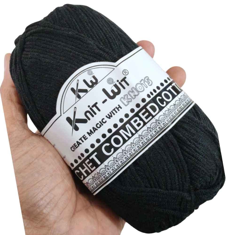 Crochet Combed Cotton Yarn 60 Black Crochet Combed Cotton Yarn 60 Black