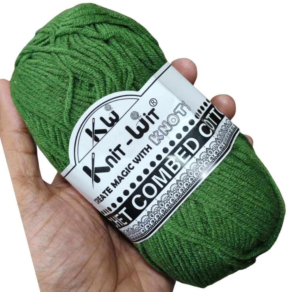 Crochet Combed Cotton Yarn 73 Bottle Green Crochet Combed Cotton Yarn 73 Bottle Green