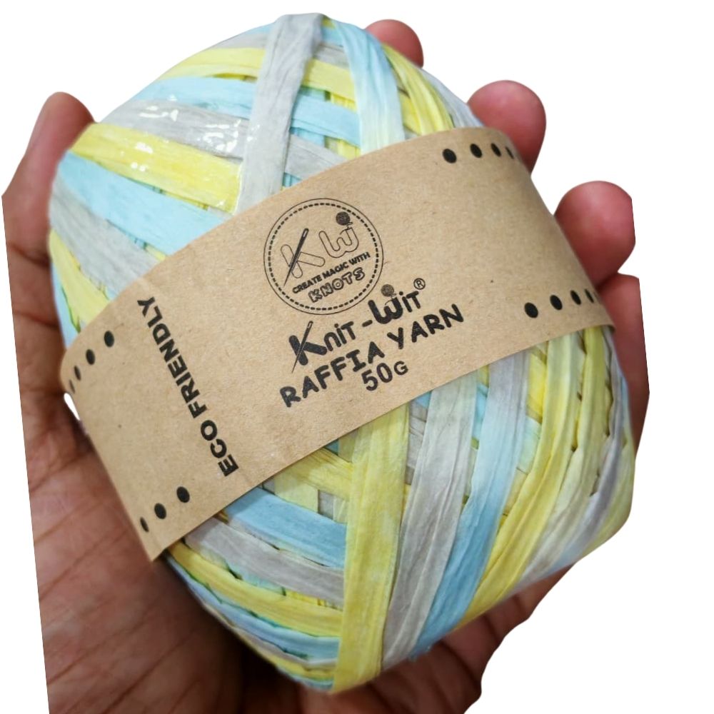 Raffia Paper Yarn 129 Blue Multi Raffia Paper Yarn 129 Blue Multi