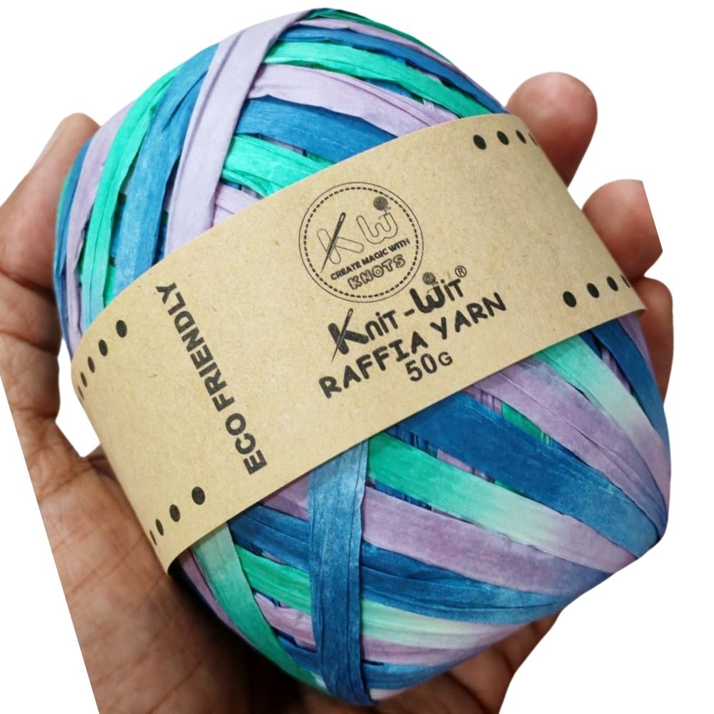 Raffia Paper Yarn 130 Blue Multi Raffia Paper Yarn 130 Blue Multi