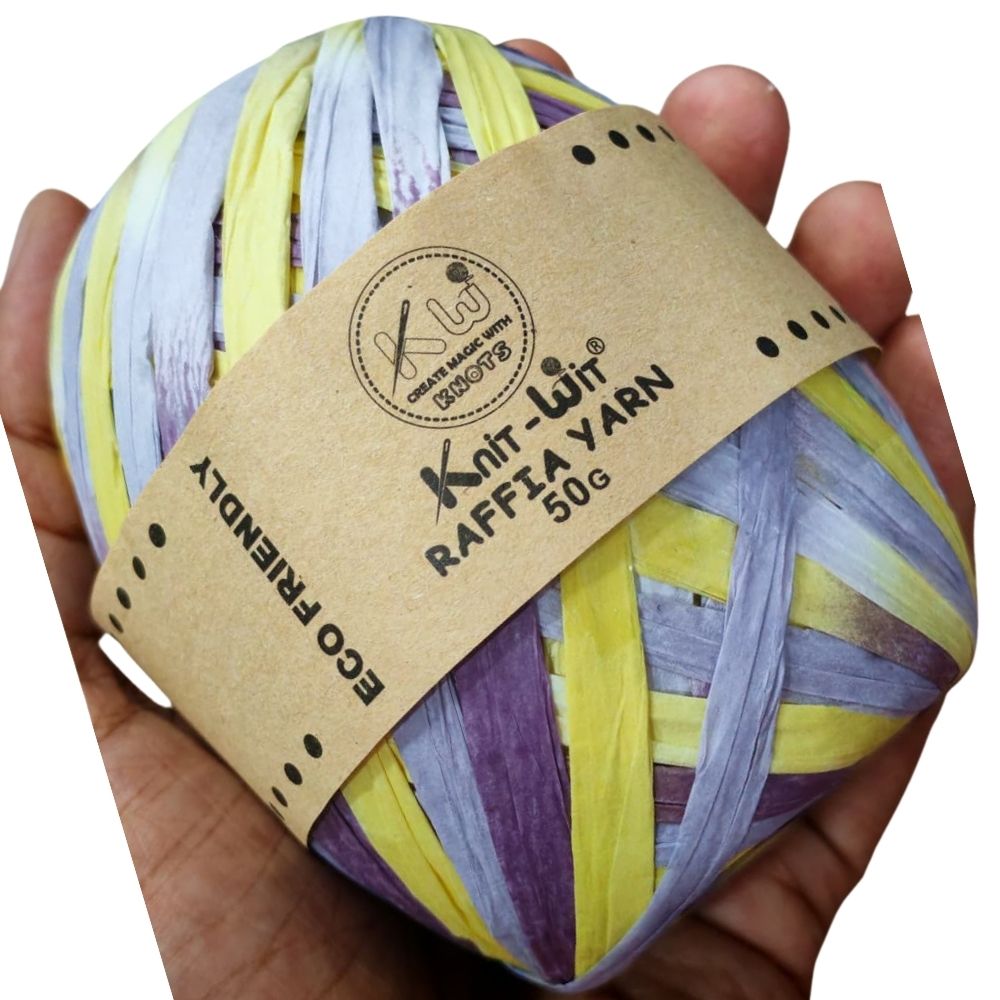 Raffia Paper Yarn 142 Yellow Violet Multi Raffia Paper Yarn 142 Yellow Violet Multi