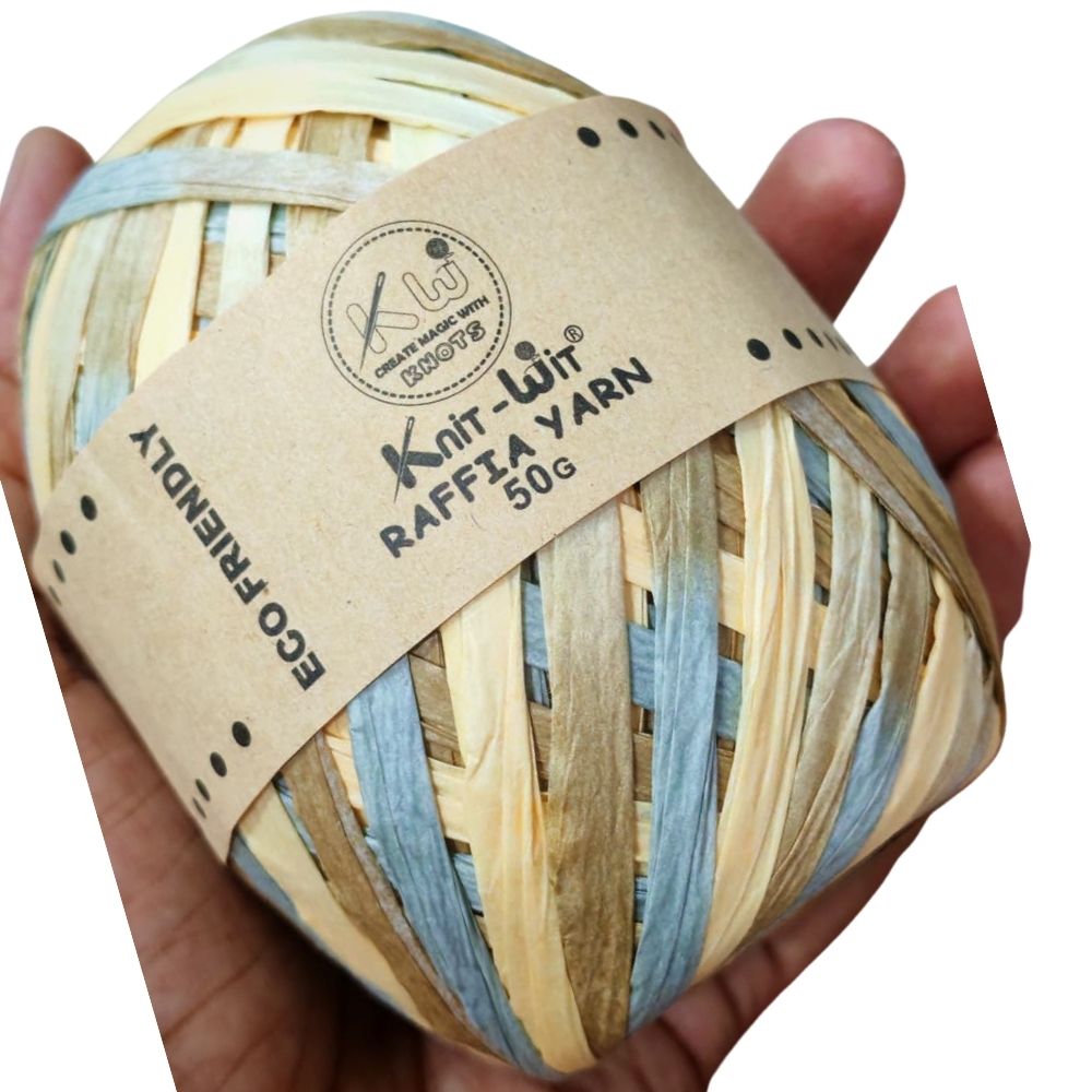 Raffia Paper Yarn 144 Cream Brown Grey Multi Raffia Paper Yarn 144 Cream Brown Grey Multi