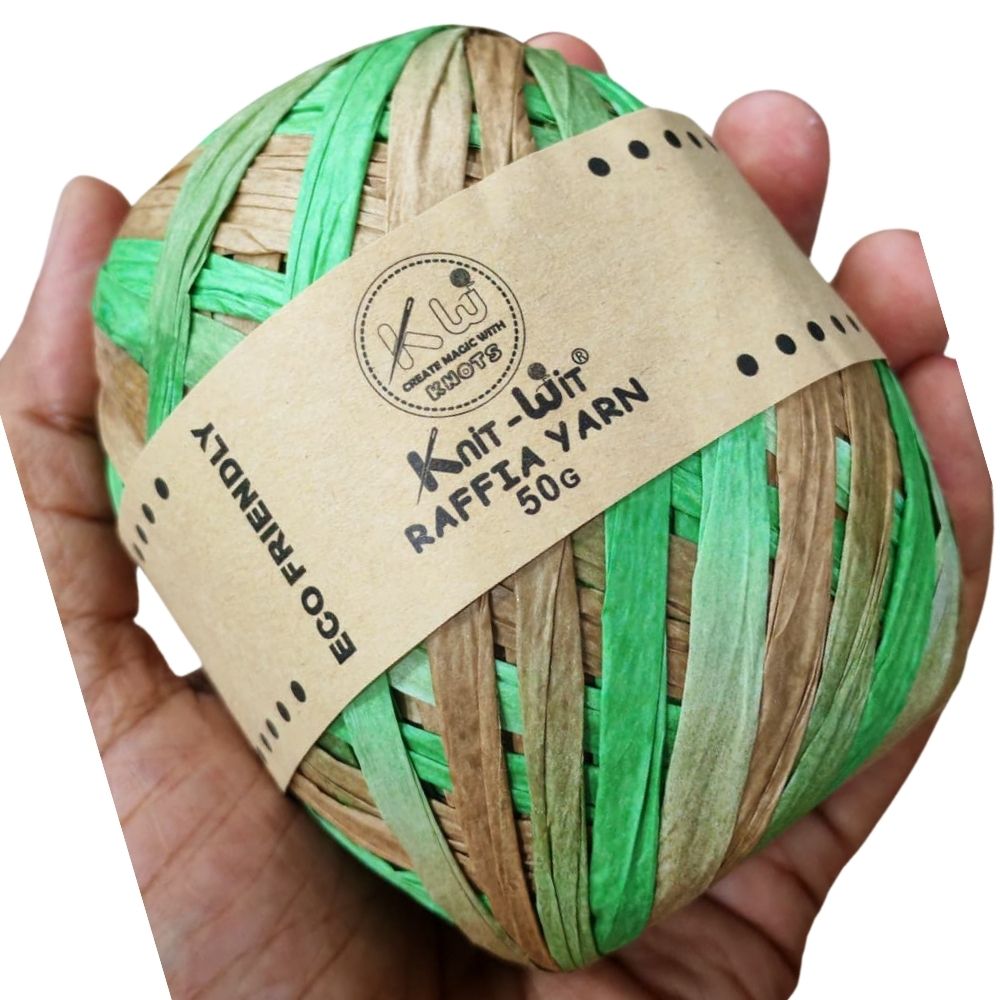 Raffia Paper Yarn 145 Green Brown Multi Raffia Paper Yarn 145 Green Brown Multi