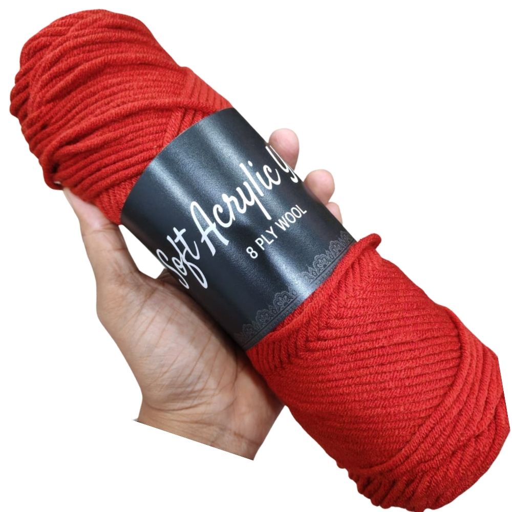 Soft Acrylic Yarn 8 ply Dark Burnt Orange