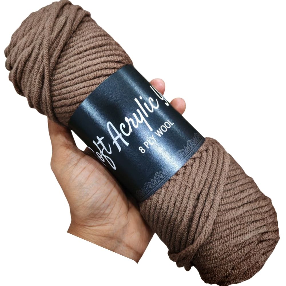 Soft Acrylic Yarn 8 ply Brown