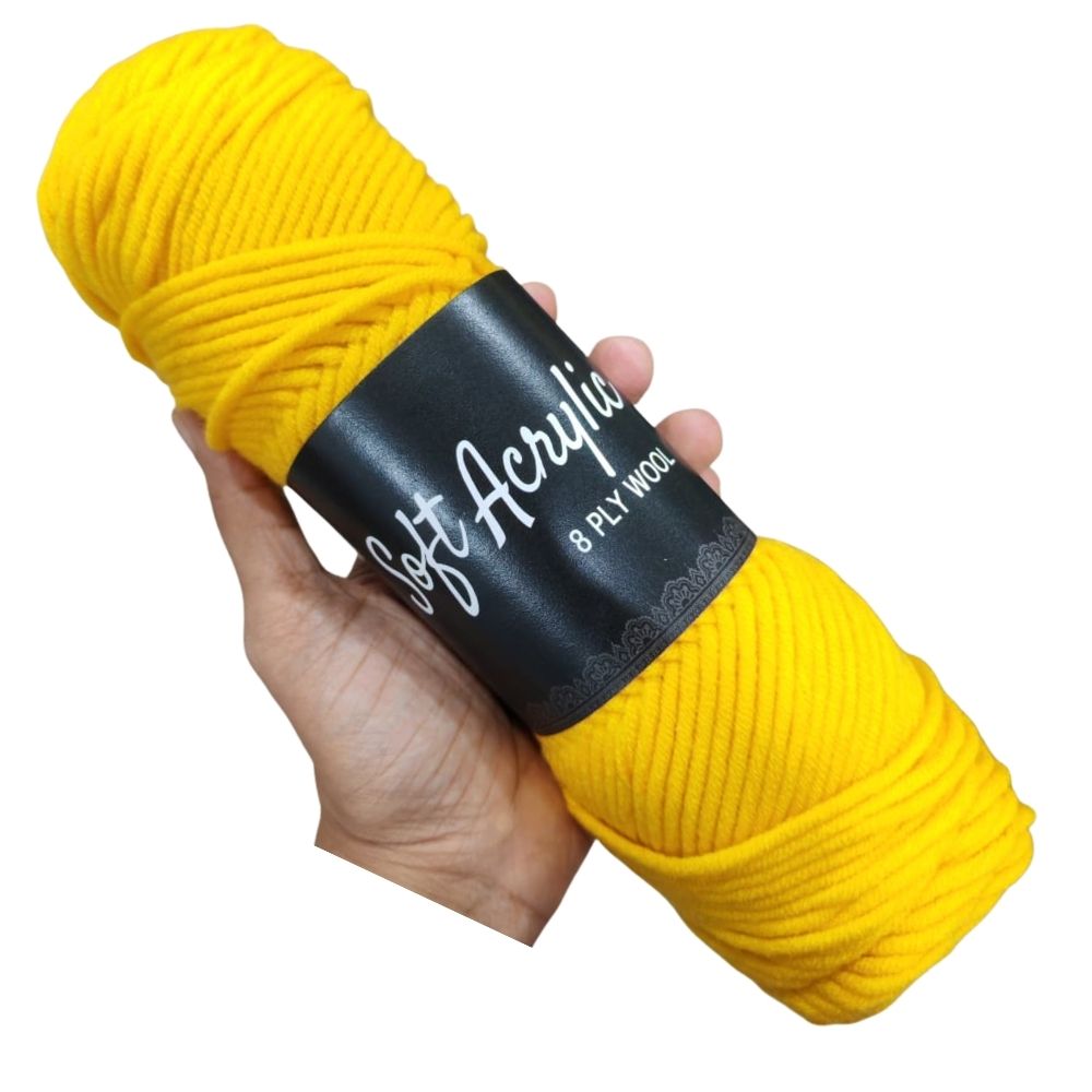 Soft Acrylic Yarn 8 ply Bright Gold