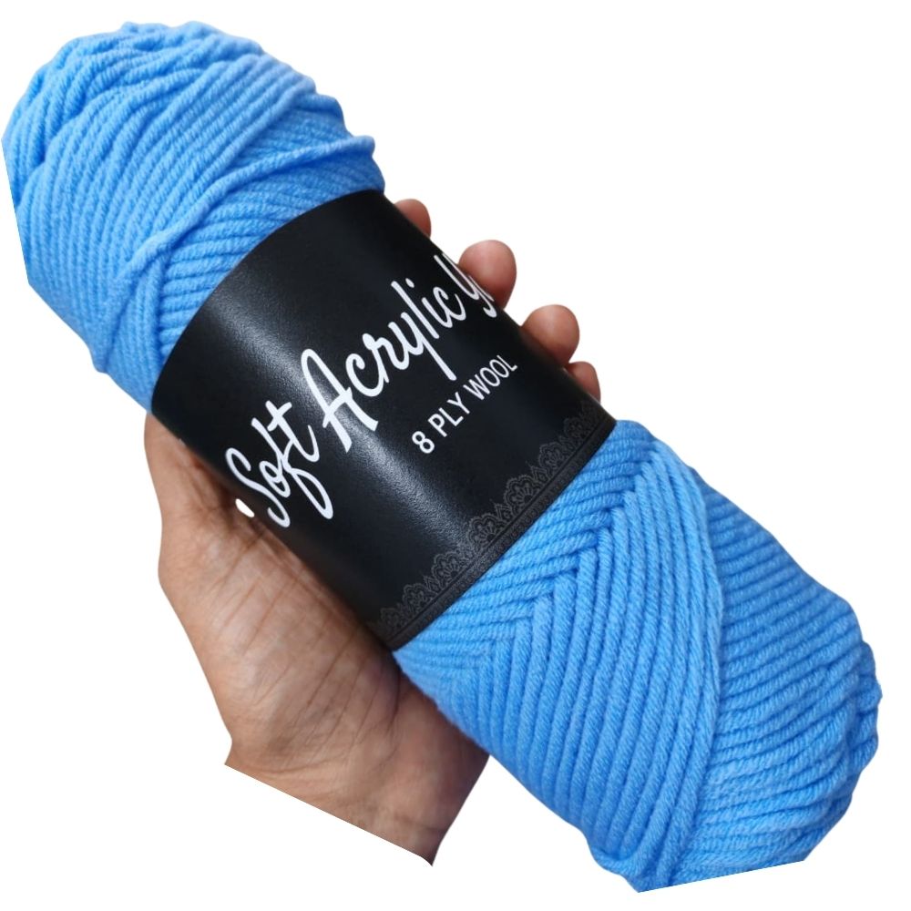 Soft Acrylic Yarn 8 ply Denim Blue