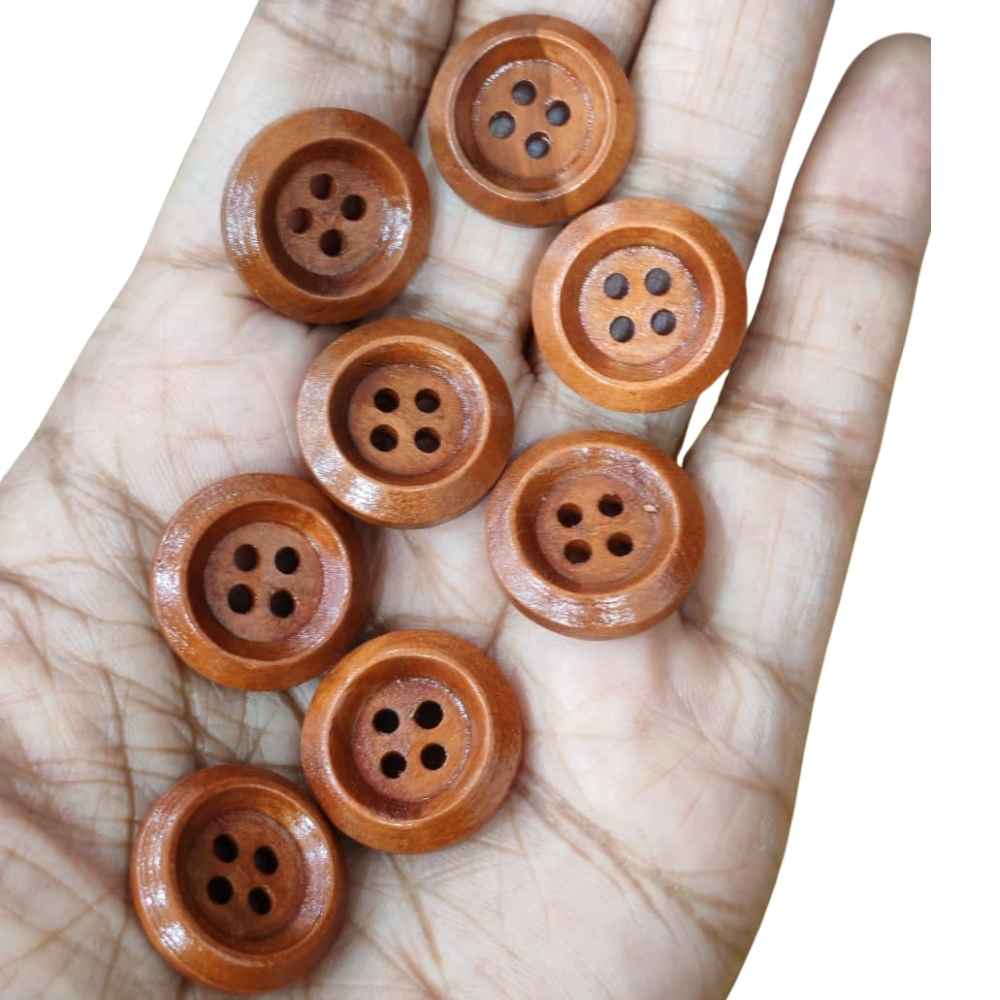 Plastic Brown Button Small