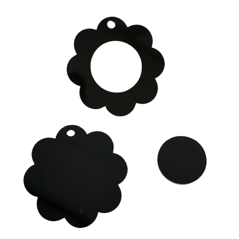 Mini Hoop Flower Black 4cm Mini Hoop Flower Black 4cm