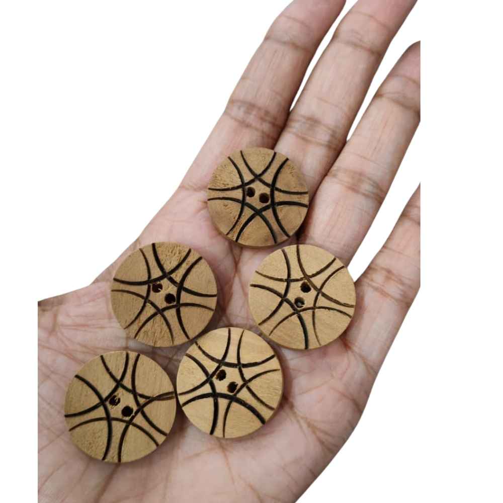 Fancy wood button 2.5cm-10pc Fancy wood button 2.5cm-10pc
