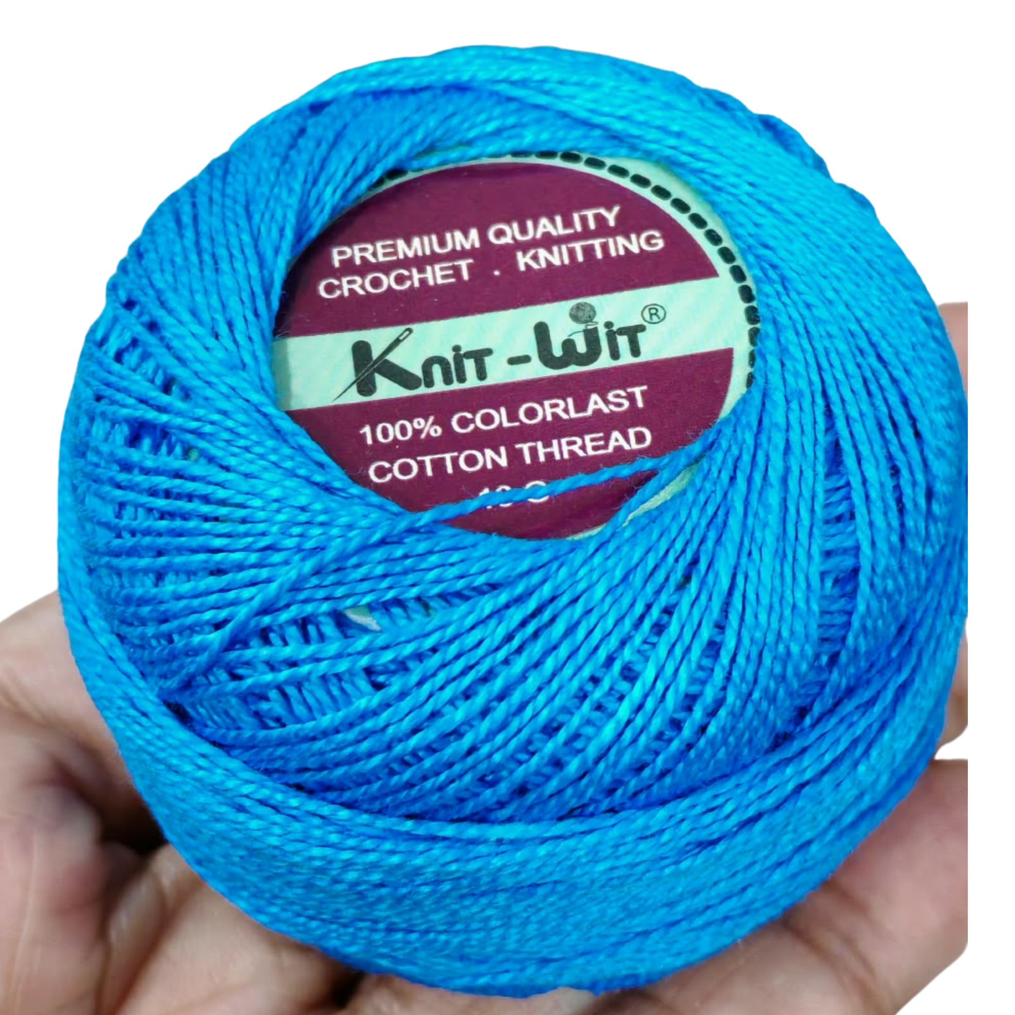 Knit-Wit Cotton Thread No.8 Peacock Blue A995 Knit-Wit Cotton Thread No.8 Peacock Blue A995