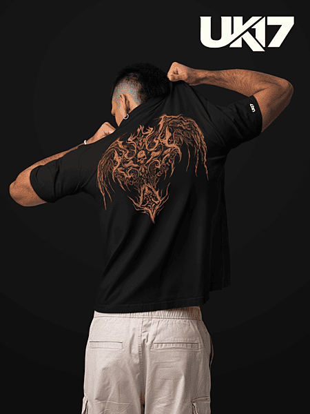 Inferno Wings Black Oversized Tee