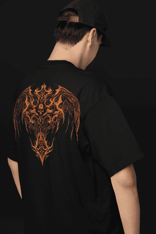 Inferno Wings Black Oversized Tee