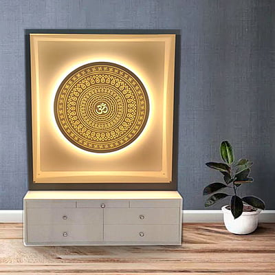 3D Corian Om Mandir With Drawer 3D Corian Om Mandir With Drawer
