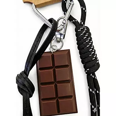 Dachshund Bag Charm Keychain - Black