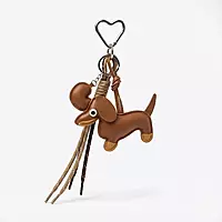 Dachshund Bag Charm Keychain - Brown