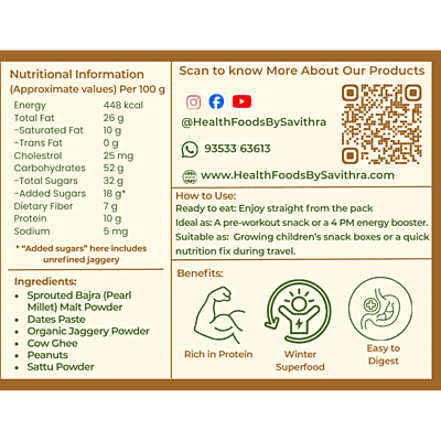 Sprouted Bajra Power-Protein Laddu (215 g)