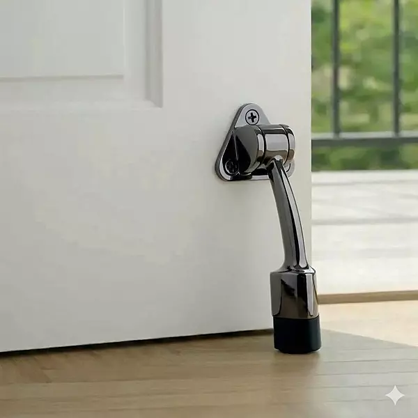 Palam Doorstopper Zinc Baleno Black Silver 5"