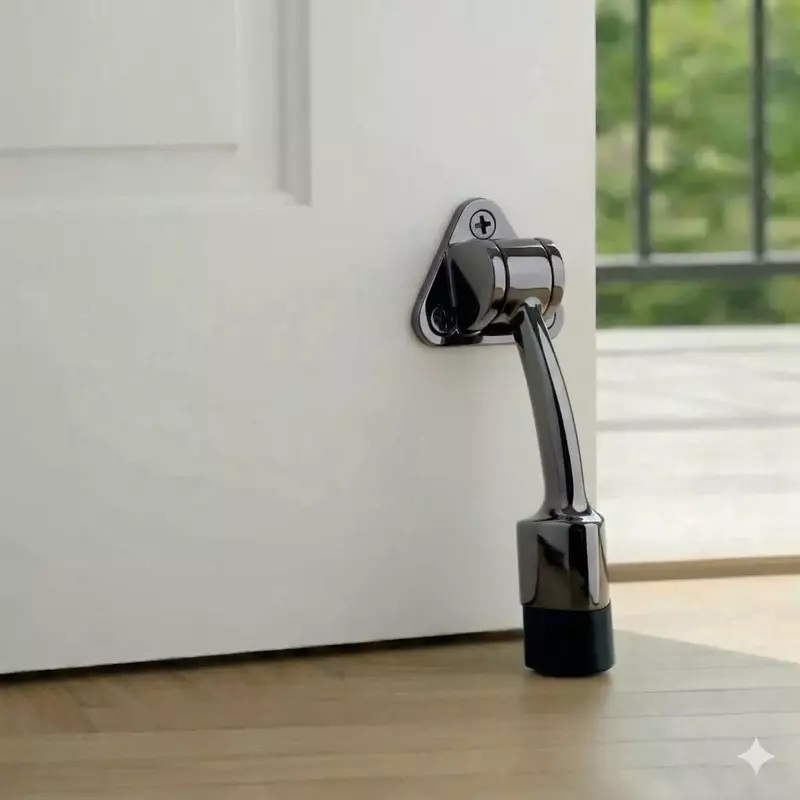 Palam Doorstopper Zinc Baleno Black Silver 5"