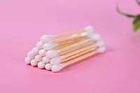 Natural bamboo earbuds for wax cleaning and makeup removal Natural bamboo earbuds for wax cleaning and makeup removal