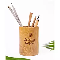 Eco-friendly bamboo pen stand holding pens Eco-friendly bamboo pen stand holding pens