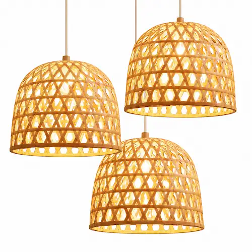 Leafndeor Home Lightings Bamboo Mini Dome Lampshade