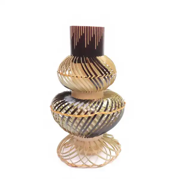 Handmade Bamboo Olpe Flower Vase – 10 inch eco-friendly home decor by LeafnDeor Handmade Bamboo Olpe Flower Vase – 10 inch eco-friendly home decor by LeafnDeor