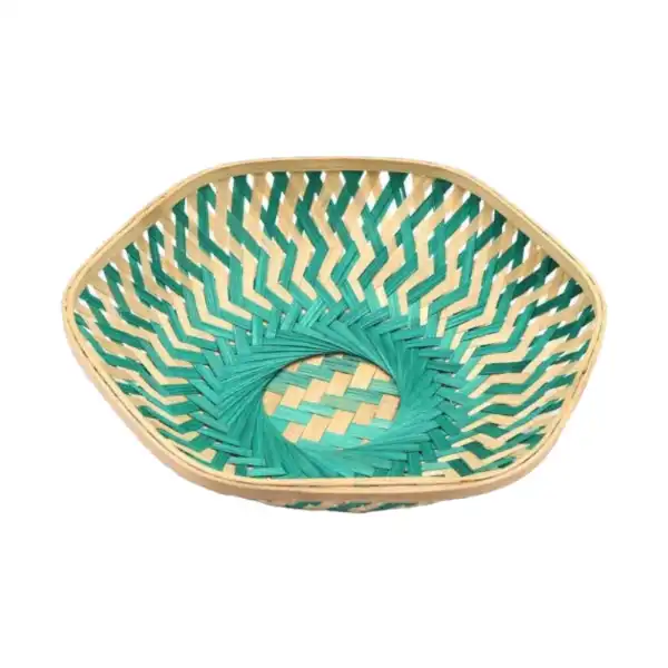 Hexagonal bamboo tokri basket for rustic storage, decor, and eco gifting Hexagonal bamboo tokri basket for rustic storage, decor, and eco gifting