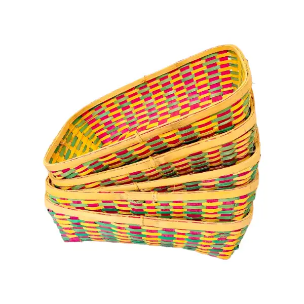 Rectangular bamboo tokri basket for pooja, dry fruits, decor, and gift packing Rectangular bamboo tokri basket for pooja, dry fruits, decor, and gift packing