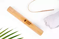 Portable bamboo toothbrush case for hygienic travel use Portable bamboo toothbrush case for hygienic travel use