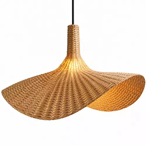 Leafndeor Home Lighting Bamboo Umbrella Lampshade