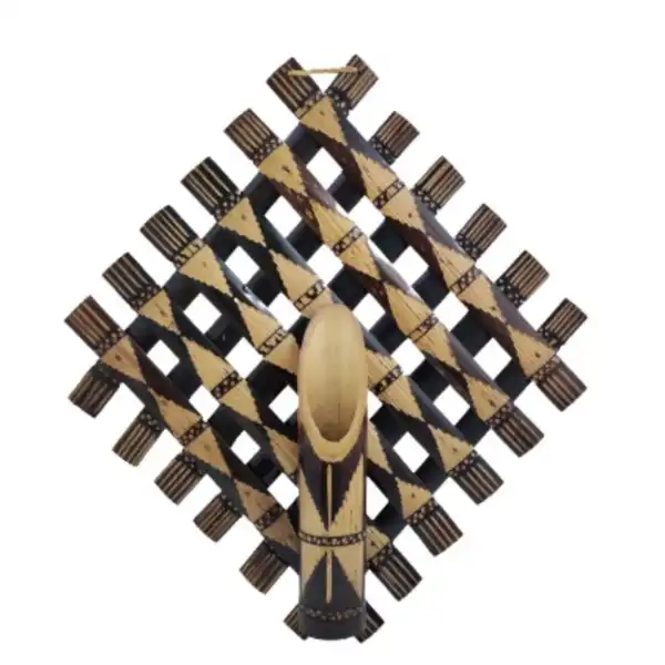 Handcrafted bamboo wall hanging flower vase for rustic home and office décor Handcrafted bamboo wall hanging flower vase for rustic home and office décor